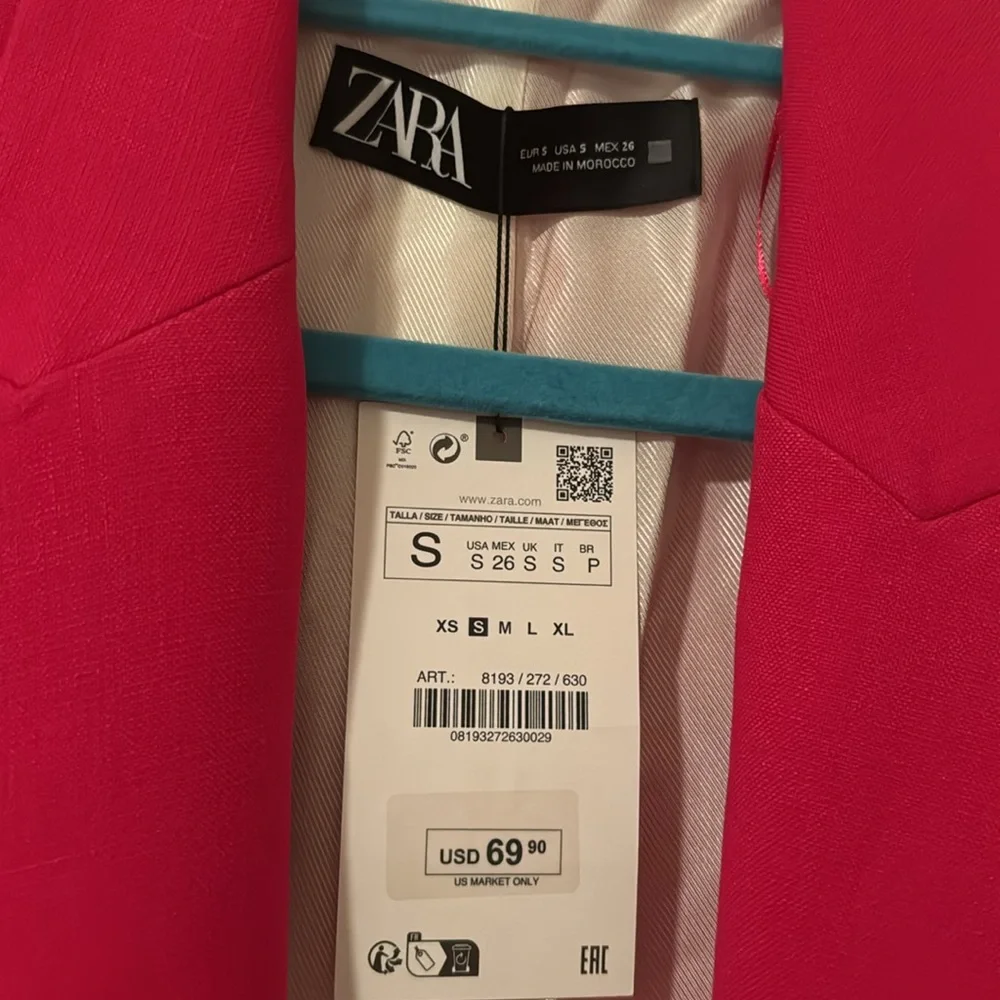 Zara Barbie pink slightly oversized blazer size small - Picture 3 of 4
